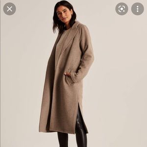 Wool-Blend Belted Dad Coat